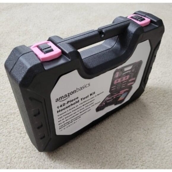 New Household Tool Kit, Storage Case, 142 Piece, Pink, 13.39 x 9.25 x 2.95 inch - Picture 4 of 4